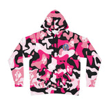 Ape Nation Pink Back White Camo Athletic Hoodie (AOP)