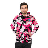 Ape Nation Pink Back White Camo Athletic Hoodie (AOP)