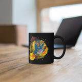 Ape On a Rocket 11oz Black Mug