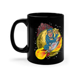 Ape On a Rocket 11oz Black Mug