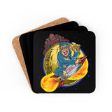 Ape On a Rocket Corkwood Coaster Set