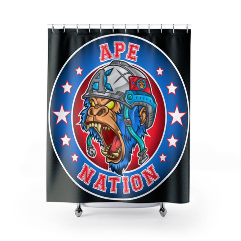 Ape Nation Black Shower Curtains