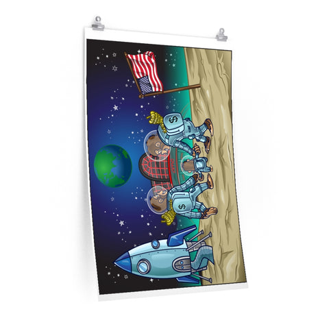 Walking on the Moon Premium Matte vertical posters