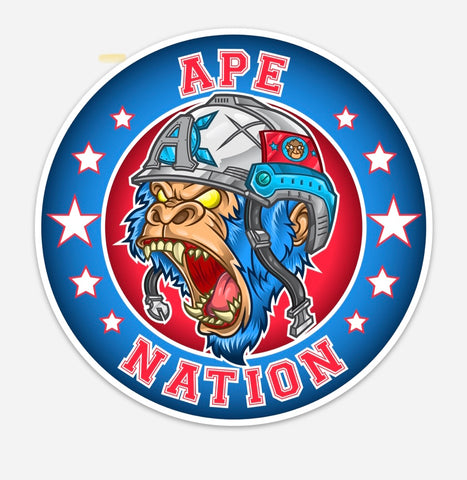 APE NATION 5" X 5" Die cut Sticker