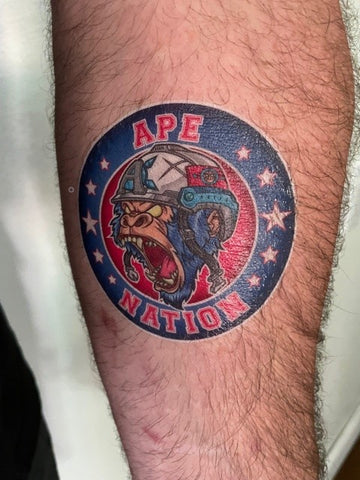 Ape Nation Temporary Tattoo 3.5" X3.5"